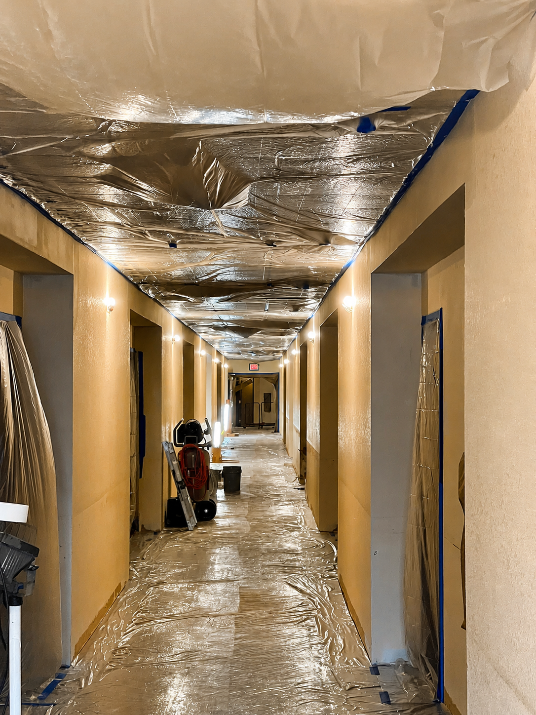 Fire-rated assembly and corridor walls