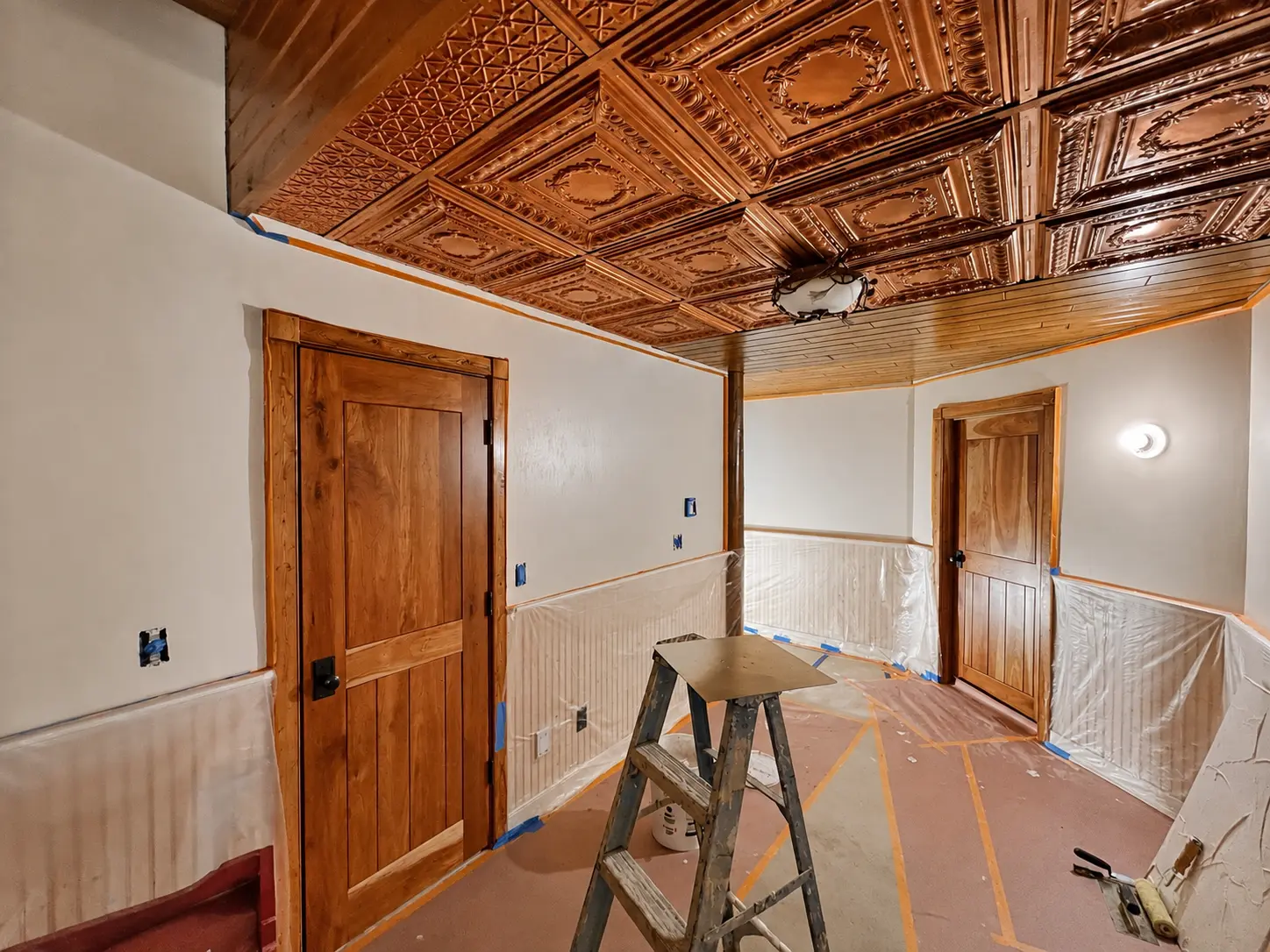 Lower-level finish in an older home