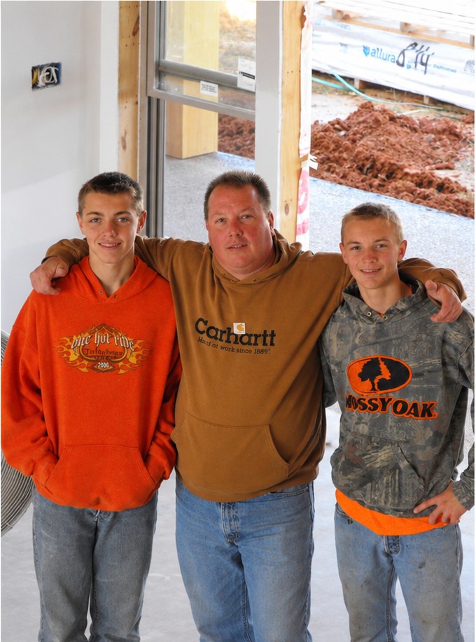 Rod with Spencer and Sterling on an early jobsite